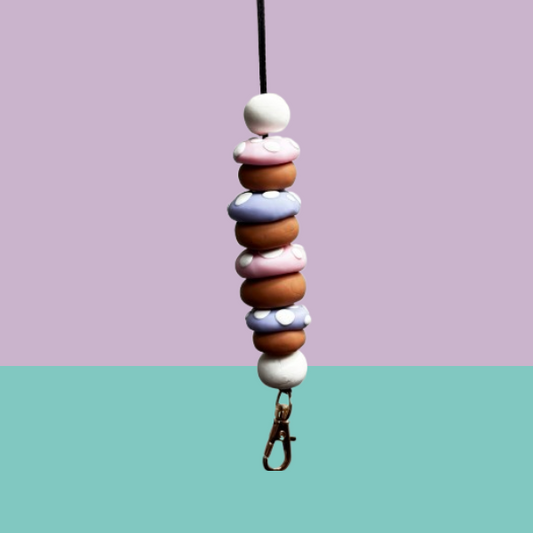 Whimsical Clay Mushroom Lanyard - Lottie