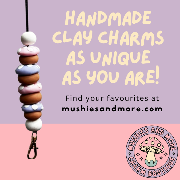 Whimsical Clay Mushroom Lanyard - Lottie