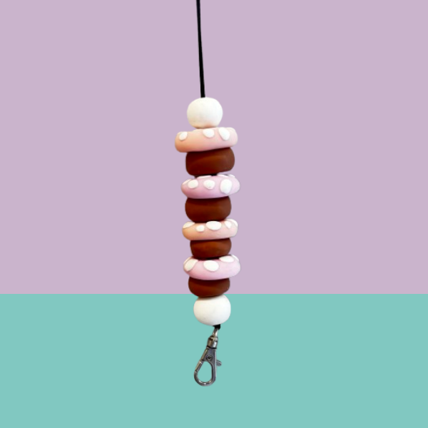 Whimsical Clay Mushroom Lanyard - Scarlett