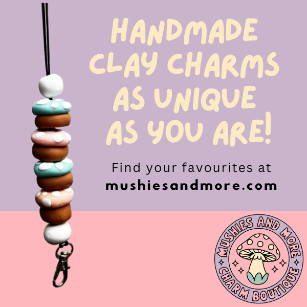 Whimsical Clay Mushroom Lanyard - Sylvie